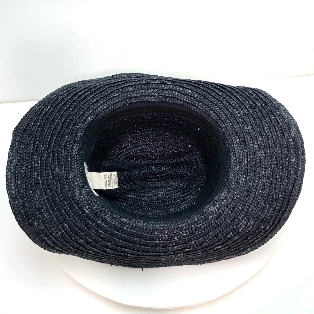 Free People Fame Straw Western Cowboy Hat In Black